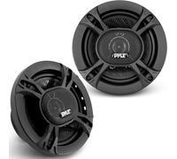 Pyle Par de Altavoces coaxiales Coche, Parlantes para Auto, 300W 6.5”, para Puertas del vehiculo/Panel Lateral, Triaxial, Universales, Color Negro
