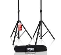 PYLE Par de Soporte para Altavoces, De pie, Ajustables, Trípodes, Universales, Atril de música, Portátiles, Livianos, Estuche Incluido