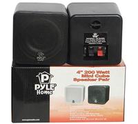 PYLE PCB4BK Pareja DE Cajas CUBICO PASIVOS Negros 200 VATIOS RMS Y 400 VATIOS MAX A Pareja 12,00 CM Cuadrados PC Tablet TV Dolby Digital Surround O como SATÉLITES Home THEATHER Coche CASA