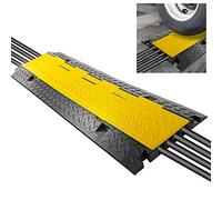 Pyle PCBLCO106 - Cubierta Protectora de rampa de Cable Duradera, soporta 33000 Libras, protección de Cable Resistente de Cuatro Canales con Cubierta Superior abatible, 31.5 x 16.1 x 3.15 Pulgadas,