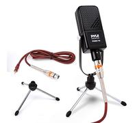 Pyle PDMIC70 - Kit de micrófono de condensador cardioide con soporte de escritorio, LED, cable de audio XLR, para juegos, streaming, podcast, grabación, voz de estudio, YouTube, voz sobre