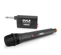 Pyle PDWM91 - Sistema de micrófono inalámbrico VHF portátil, Funciona con Pilas, dinámico, unidireccional, inalámbrico, con Receptor Adaptador, para Fiesta de DJ y Karaoke PA, Pyle PDWM91