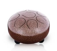 Pyle PHDRUM84 - Mini tambor de lengua de acero, instrumento musical intuitivo colgante de 8 pulgadas para ritmo de percusión de mano, música para meditar y calmar, incluye mazo de bola de goma en la