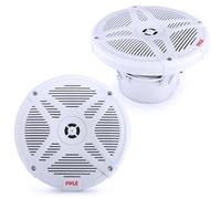 Pyle PLMRBT65W - Altavoces Marinos Bluetooth Dobles de 6.5 Pulgadas con clasificación Impermeable, Sistema de Altavoces coaxiales de 2 vías amplificados de Rango Completo (600 vatios), Color Blanco