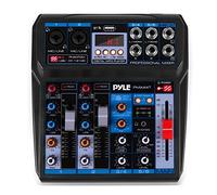 Pyle PMX44T - Mezclador de audio inalámbrico profesional para DJ, 6 canales, compatible con Bluetooth, controlador de DJ con efectos DSP, interfaz de audio USB, entrada RCA dual, micrófono XLR/1/4,