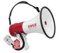 Pyle Portable Megaphone Speaker PA Bullhorn - Built-in Siren, 50W Adjustable Volume Control & 1200 Yard Range - Ideal for Any Outdoor Sports, Cheerleading Fans & Coaches or for Safety Drills PMP52BT