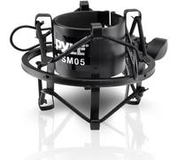 Pyle Pro PSM05 - Soporte para micrófono (montaje antivibración, tamaño estándar, ajuste de ángulo rápido, abrazadera de micrófono acolchada, se bloquea fácilmente en posición, adaptador de acero fundido)