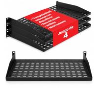 Pyle Estante de Servidor 1U de 19 Pulgadas, 4 Piezas. Estantes de Metal ventilados para un Flujo de Aire óptimo, Montaje en Pared o Rack. Soporta hasta 110 Libras, Bandeja de Estante de 17 x 10 pies