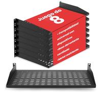 Pyle Estantería Rack, Bandeja 19” para Servidor, Pack de 8, Estantes ventilados para Buena circulación del Aire, De Montaje en Pared, Soporte de Ordenador, Equipos de Red, hasta 50kgs