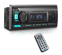 Pyle Radio Marina estéreo con Reproductor de MP3 Bluetooth: Sistema de Audio DIN único para Barco, sintonizador Am/FM, Entrada USB/AUX, 30 Estaciones preestablecidas, Llamadas Manos Libres, Potencia