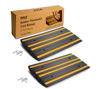 Pyle rampa de Caucho para bordillo, Individuale, Antideslizante, Resistente, Impermeable, Ideal para Entrada de vehiculos, Casas rodantes y sillas de Ruedas, Pack de 2