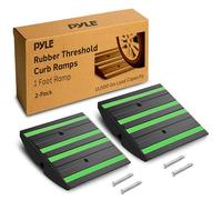 Pyle rampa de Caucho para bordillo, para Coches, De instalacion facil, con Tiras Reflectantes