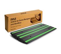Pyle rampas bordillo, De Goma, 1.2mts, Resistentes, Antideslizantes, para Entrada de vehiculos, Impermeables, con Tiras Reflectantes