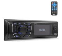 Pyle Receptor Estéreo Marino Bluetooth, Sistema de Radio 12V Estilo Single DIN para Barco, con LCD Digital, RCA, MP3, USB, SD, Radio Am/FM, Mando a Distancia, Arnés de Cableado
