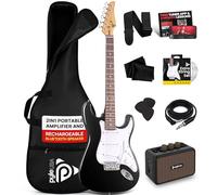 Pyle Set de Guitarra Eléctrica de Tamaño Completo con Amplificador de 5W, Estuche, Púas, Cuerdas de Repuesto y Correa, Paquete de Guitarra para Principiantes Estilo ST con 22 Trastes
