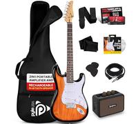 Pyle Set de Guitarra Eléctrica de Tamaño Completo con Amplificador de 5W, Estuche, Púas, Cuerdas de Repuesto y Correa, Paquete de Guitarra para Principiantes Estilo ST con 22 Trastes
