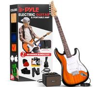 Pyle Set de Guitarra Eléctrica de Tamaño Completo con Amplificador de 5W, Estuche, Púas, Cuerdas de Repuesto y Correa, Paquete de Guitarra para Principiantes Estilo ST con 22 Trastes