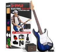 Pyle Set de Guitarra Eléctrica de Tamaño Completo con Amplificador de 5W, Estuche, Púas, Cuerdas de Repuesto y Correa, Paquete de Guitarra para Principiantes Estilo ST con 22 Trastes