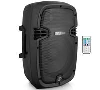 Pyle Sistema de Altavoces, Bluetooth, Portatil, Activo, Subwoofer de 8”, Monitor de Altavoz de Escenario, micrófono, portatil, Amplificador Estereo, USB para Amplificador de MP3, Color Negro