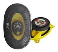 Pyle Sistema de Altavoces de Tres Vías para Auto - Altavoces Componentes de 4 x 6 Pulgadas 180W 4 Ohmios para Estéreo de Auto con Estructura de Imán de 30 Oz, Profundidad de Montaje de 2”