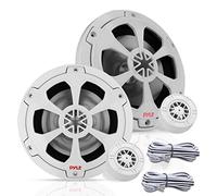 Pyle Sistema de Altavoces Marinos bidireccionales, un par de Altavoces de componentes Marinos Blancos de 6.5 Pulgadas, Potencia máxima de 240 vatios con impedancia de 4 ohmios, Impermeable, Sonido