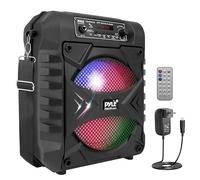 Pyle Sistema de Altavoces, PA, 300W, Bluetooth, portatil, Recargable, Exteriores, subwoofer de 8”, AUX, función de grabación, micrófono, Luces de Fiesta, Radio USB/SD, Color Negro