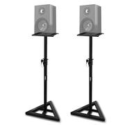Pyle Soporte Altavoz Suelo, Base Triangular, pies para monitores de Estudio, Altura Ajustable de 26” a 52”. Color Negro. 1 par