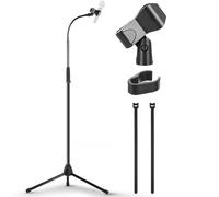 Pyle soporte de microfono, Tripode, Brazo flexible ajustable, Con adaptador universal de 5/8”, Clip para mic, Plegable, Altura ajustable
