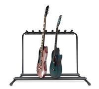 Pyle soporte guitarra suelo, rack, 7 compartimientos, portatil, plegable, con acolchado de espuma, ideal para las acusticas, electricas, bajos, Color negro