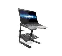 Pyle Soporte Portátil y Ajustable para Laptop - Mesa de Monitor o Escritorio de Computadora de 6.3 a 10.9 Pulgadas con Almacenamiento en Estante y Ajuste de Altura para DJ, PC, Juegos, Casa o Oficina