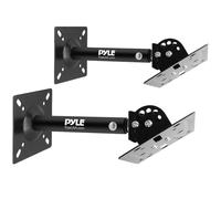 PYLE Soporte de montaje en techo para altavoz - Soporte de montaje de altavoz negro con inclinación giratoria ajustable, brazo telescópico retráctil - Sistema de sonido envolvente para el hogar PSTNDC31 (par)