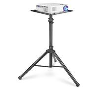 Pyle Soporte para ordenador portátil de altura regulable - Soporte para ordenador portátil y proyector para escenario, oficina y estudio, plegable, resistente, de 107 a 139 cm de altura, para