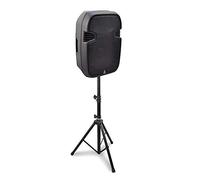 PYLE PSTND1 - Soporte Universal para Altavoz con Tapa de Goma Resistente con Altura Ajustable de 59.1" a 82.7" Pin de Seguridad y Inserto de 35 mm Compatible en la Etapa o en el Estudio