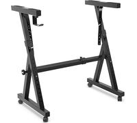 Pyle Soporte de teclado, Piano, Organo, Ajustable, Portatil, Estilo Z, Ruedas de bloqueo