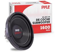 Pyle Subwoofer para Auto de 12'' - Sistema de Altavoces Estéreo de Bajo Rendimiento 1600W, Cono de Papel No Presionado, 90 dB, 40 Ohm, Imán de 60 oz, Bobina Doble de Voz de 2'' 4 Capas (Negro)