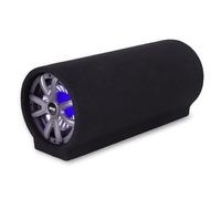 Pyle subwoofer tubular, Coche, 8”, 250V, Caja acustica para auto, LED, RCA, 4 Ohm, Frecuencia de 35Hz-800Hz
