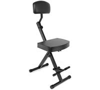 Pyle Taburete Guitarra, Silla bateria, Portátil, Ajustable, para músicos Plegable, Asiento y Respaldo Acolchados, Reposapiés