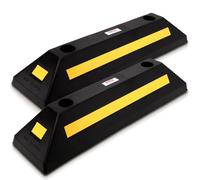 Pyle tope rueda de goma, Rampa, Seguridad, Resistente, Bloque de guia, Estacionamiento, Tapon de entrada, Para coches, Camiones, Furgonetas, Paquete de 4 piezas. Multicolor