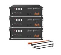 Pylontech 015655-010 US5000 LiFePO4 Lot de 3 baterías de 14,4 kWh con kit de cables de conexión del inversor