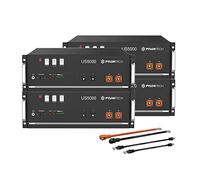 Pylontech 4 pilas US5000 LiFePO4 de 19,2 kWh con juego de cables de conexión inversor, 015655-014