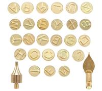 Pylorixz 28 Piezas de Letras de Madera con Punta Ardiente, Herramientas de Madera para Quemar, Juegos Personalizados, Utilizados para Tallar ArtesaníAs, Quemar Madera, Bricolaje