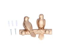 Pyltha Gancho Decorativo Pared, Resina Dorada Forma Pájaro y Rama, 16x13x6,5 cm - Organiza con Elegancia, Resistente y Fácil Instalación, Ideal Hogar y Cocina (Clima)