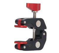 Pyltha Super Clamp Abrazadera Multifuncional, Aluminio Rojo con Silicona, Tornillos 1/4 3/8 - Sujeción Segura, anticaídas, para fotografía y vídeo Profesional