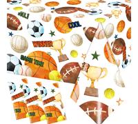 Pymurod Sports Birthday Party Decorations-3pcs Sports Table Cloths Soccer Basketball Table Cover Baseball Football Tablecloth for Boys All S