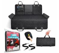 PYN Spot® Funda Coche Perro Asiento Trasero Impermeable 600D Antideslizante | Protector para Mascotas con Ventana de Malla, Solapas Laterales y Ajuste Universal