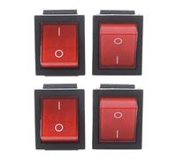 PYNQ 16A / 250VAC 20A / 125VAC Luz Roja Indicador 4 Pin ON/OFF Interruptor DPST Balancin 4 Pcs