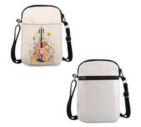 PYOUL - Bolsa cruzada para violín con flores, regalo para amantes del violín, bolsa de viaje para violinista, Flower Violin Cb
