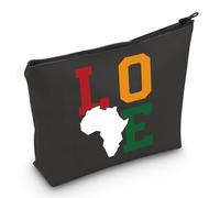 PYOUL - Bolsa de cosméticos con mapa de África, bolsa de maquillaje de África, regalo del mes de la historia negra, regalo africano de mapa de África, Love Africa Bag Eu