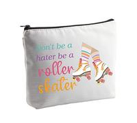 PYOUL - Bolsa de cosméticos con texto en inglés "Don't Be A Hater Be A Roller Skater Girl", bolsa de maquillaje, regalo para amantes del patinaje sobre ruedas, regalos para amantes del patinaje sobre