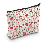 PYOUL - Bolsa de cosméticos de flores de amapola de California, bolsa de maquillaje, regalo para amantes de las amapolas de California, Bolsa de flores de amapola Eu